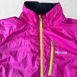 Marmot pink lightweight windbreaker jacket neon zip gorpcore